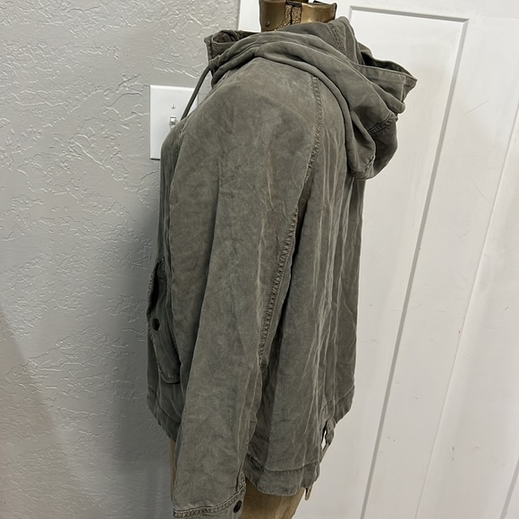 AE UTILITY FIELD JACKET LYOCELL HOODED ZIP/SNAP MILITARY GREEN SMALL - Picture 5 of 16